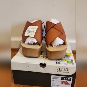 a.n.a Brown Platform Sandals